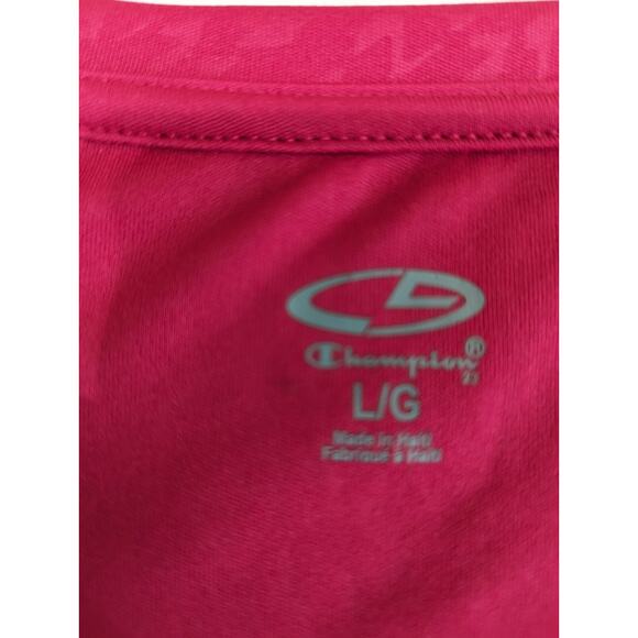 Champion Red Activewear Top polyesyer Bust 38 CB Length 27 Pattern In Fabric - Picture 2 of 7